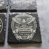 America's 250th anniversary slate coaster set