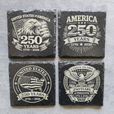 America's 250th anniversary slate coaster set