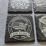 America's 250th anniversary slate coaster set
