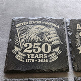 America's 250th anniversary slate coaster set
