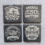 America's 250th anniversary slate coaster set